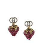 Gucci Strawberry Drop Earrings - Gold