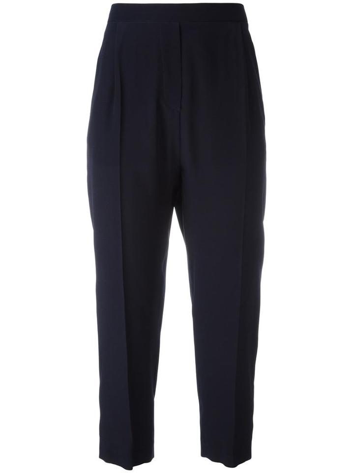 Neil Barrett Cropped Trousers, Women's, Size: 42, Blue, Silk/cupro