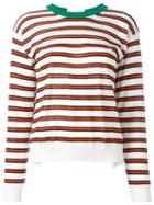 Marni Striped Open Back Top, Women's, Size: 42, Black, Nylon/cashmere