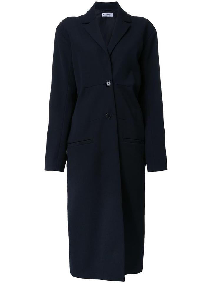 Jil Sander Single Breasted Coat, Women's, Size: 36, Blue, Wool