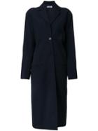 Jil Sander Single Breasted Coat, Women's, Size: 36, Blue, Wool