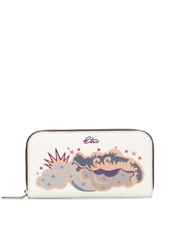 Etro Printed Zip Around Wallet - White