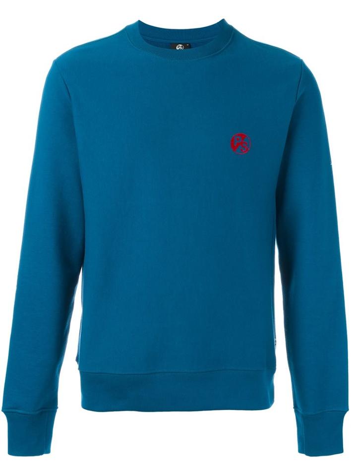 Ps By Paul Smith Flocked Logo Sweatshirt, Men's, Size: Xxl, Blue, Cotton