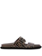Fendi Ff Logo Flat Sandals - F1425 Maya Nero