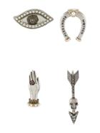 Alexander Mcqueen Four Pin Set, Women's, Metallic