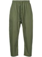 Juun.j Cropped Drawstring Trousers - Green