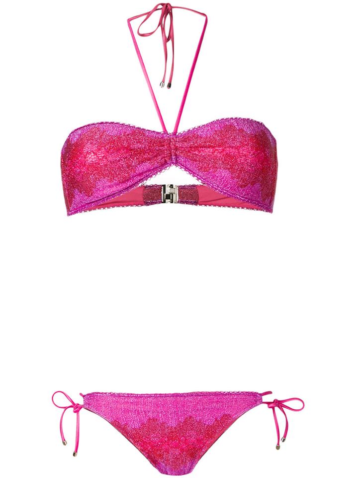 Missoni Mare Embroidered Bikini Set - Pink & Purple