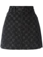 Marc Jacobs Checked Denim Skirt, Women's, Size: 28, Black, Cotton