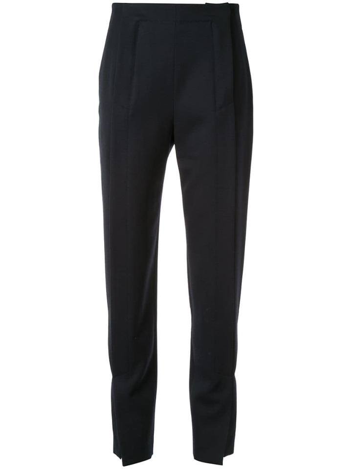 Cédric Charlier Slim-fit Pleated Trousers - Blue