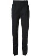 Cédric Charlier Slim-fit Pleated Trousers - Blue