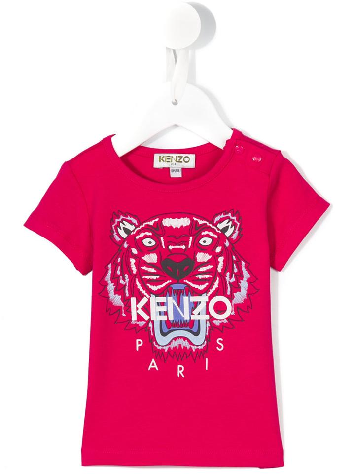Kenzo Kids - Logo Print T-shirt - Kids - Cotton/spandex/elastane - 12 Mth, Pink/purple