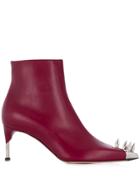 Alexander Mcqueen Spike Stud Ankle Boots - Red