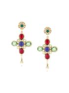Dolce & Gabbana Crystal Cross Earrings - Multicolour