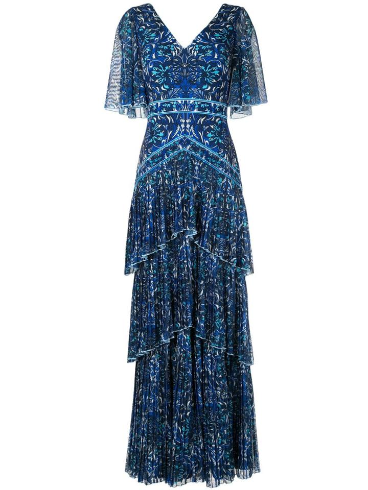 Tadashi Shoji Tiered Maxi Dress - Blue