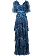Tadashi Shoji Tiered Maxi Dress - Blue