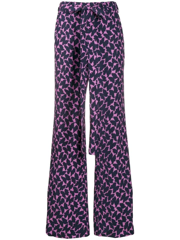 La Doublej Printed Wide Leg Trousers - Blue