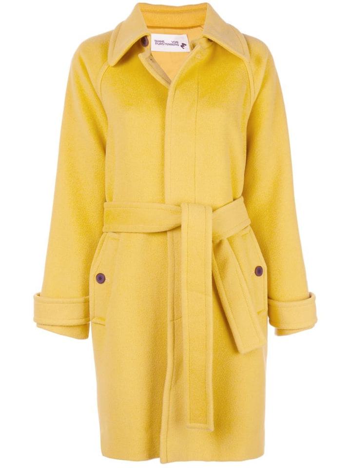 Diane Von Furstenberg Lia Belted Coat - Yellow