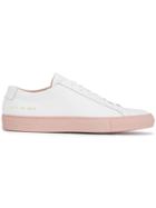 Common Projects White Leather Pink Sole Achilles Sneakers