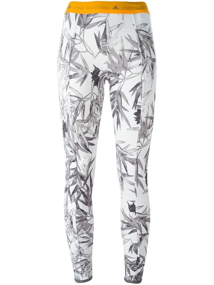 Adidas By Stella Mccartney Printed Fitness Leggings, Women's, Size: Medium, Grey, Polyamide/spandex/elastane