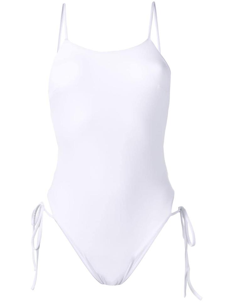 Angelys Balek Side Tie Swimsuit - White