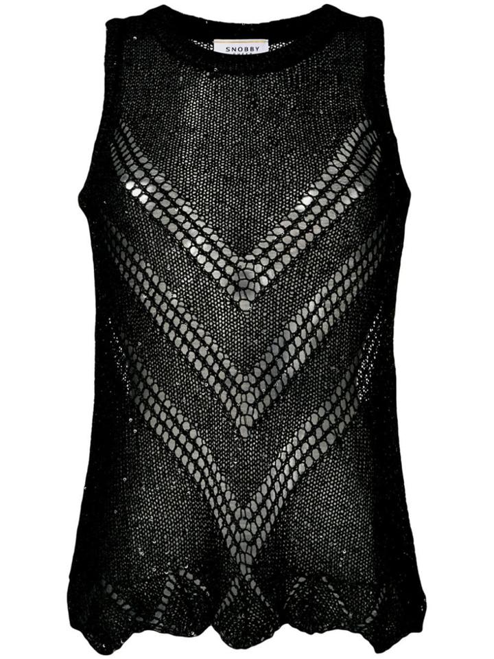Snobby Sheep Sequin Embellished Knit Top - Black