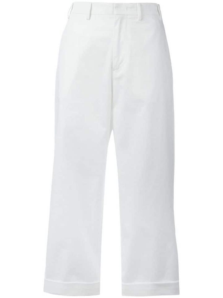 Nº21 Wide-legged Cropped Trousers - White