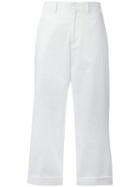 Nº21 Wide-legged Cropped Trousers - White
