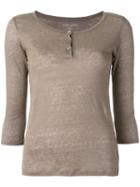 Majestic Filatures Henley Longsleeved T-shirt, Women's, Size: 1, Green, Linen/flax