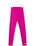Moschino Kids Logo Print Leggings, Girl's, Size: 14 Yrs, Pink/purple