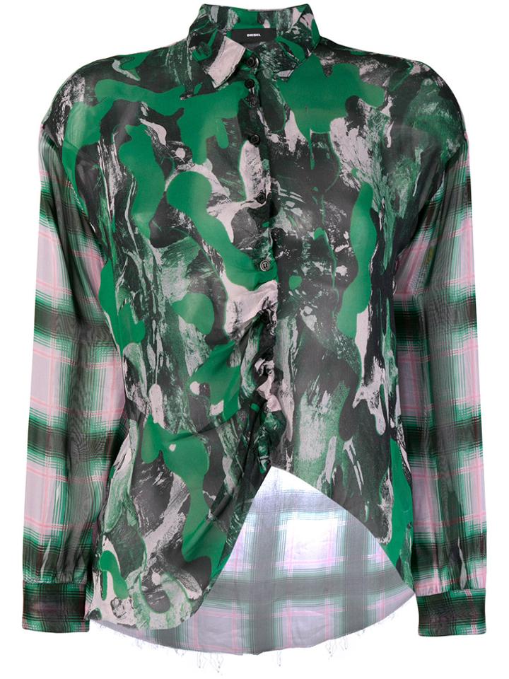 Diesel Abstract Print Shirt - Green