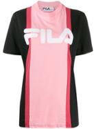 Fila Logo Stripe Panel T-shirt - Pink