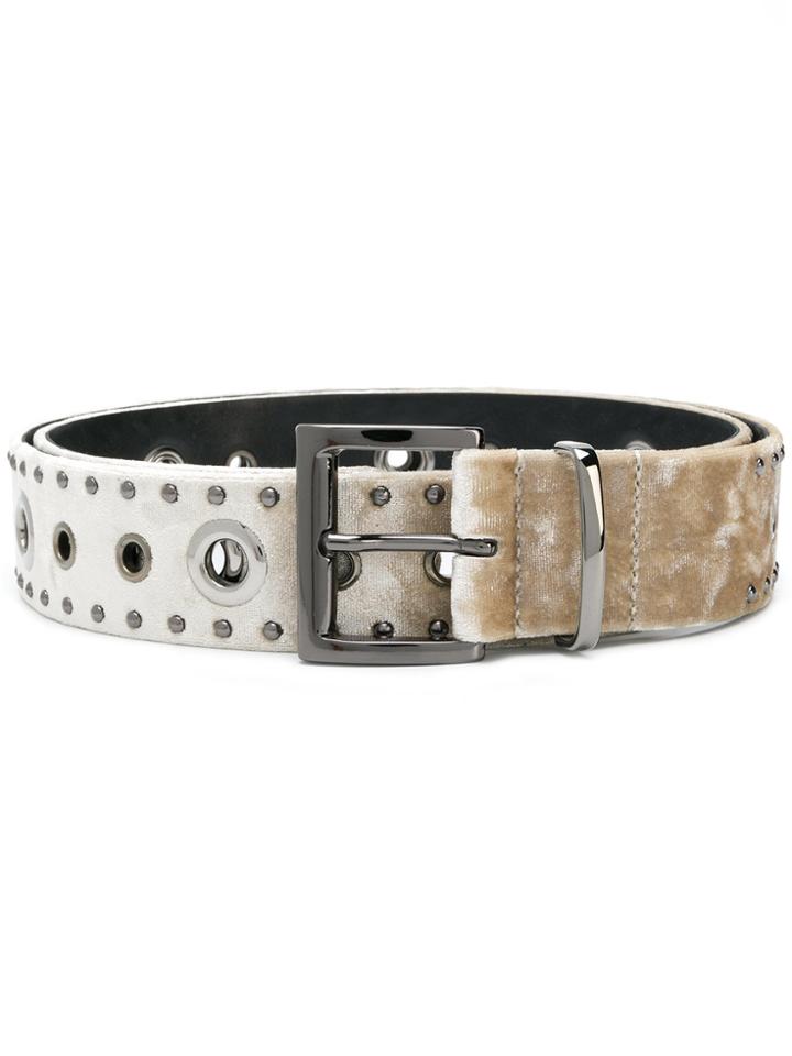 Dorothee Schumacher Silver-tone Studded Belt - Nude & Neutrals