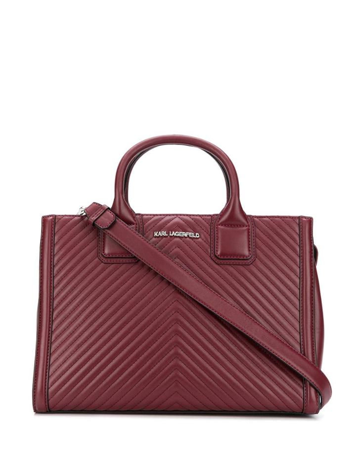 Karl Lagerfeld K/klassik Quilted Tote - Red