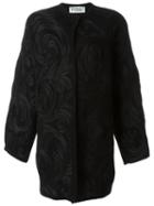 Gianfranco Ferré Pre-owned Swirl Appliqué Coat - Black