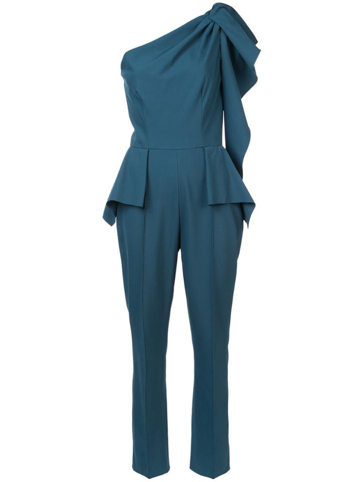 Josie Natori Off Shoulder Jumpsuit - Blue