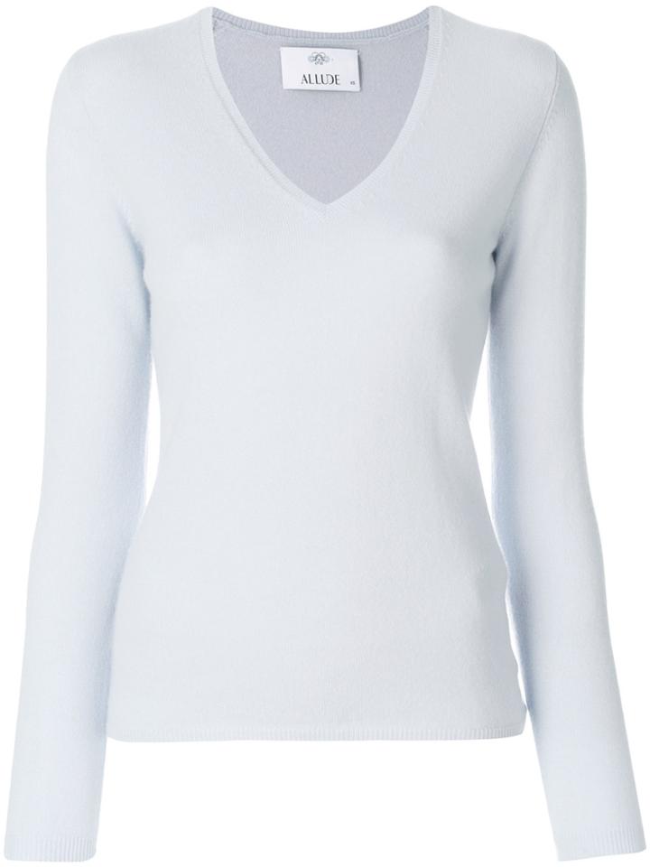 Allude V-neck Knit Top - Blue