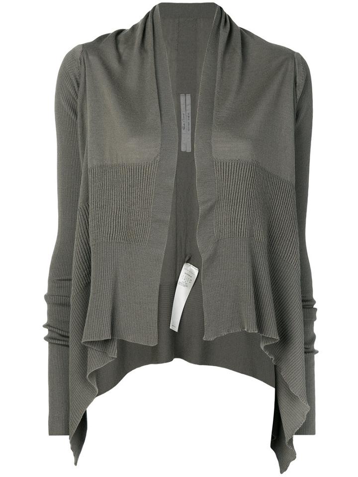 Rick Owens - Short Wrap Cardigan - Women - Virgin Wool - M, Grey, Virgin Wool