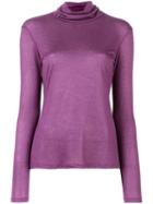 Les Copains Fine Knit Roll Neck Jumper, Women's, Size: 44, Pink/purple, Cashmere/modal