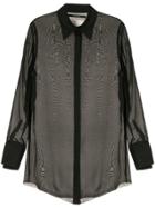 Song For The Mute Sheer Blouse - Black