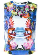 Dsquared2 Parrot And Floral Print Top