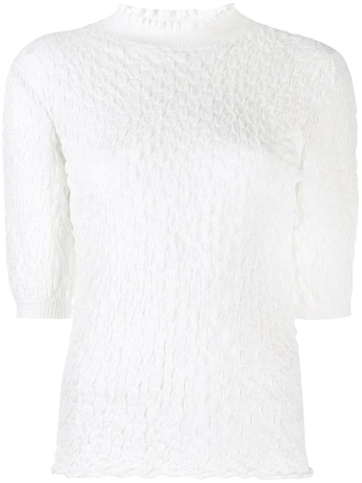 See By Chloé Textured Roll Up Neck T-shirt - White