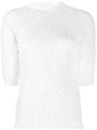 See By Chloé Textured Roll Up Neck T-shirt - White