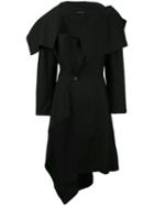 Yohji Yamamoto - Asymmetric Coat - Women - Linen/flax/cotton - 2, Black, Linen/flax/cotton
