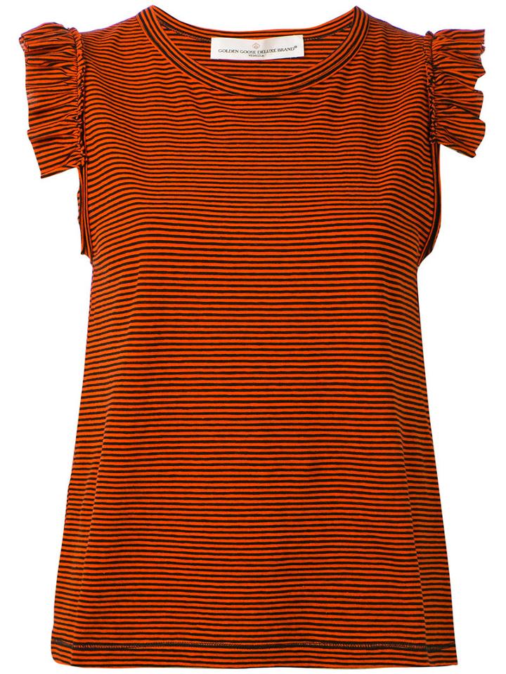 Golden Goose Deluxe Brand - Ruffle Top - Women - Cotton/spandex/elastane - M, Red, Cotton/spandex/elastane