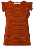 Golden Goose Deluxe Brand - Ruffle Top - Women - Cotton/spandex/elastane - M, Red, Cotton/spandex/elastane