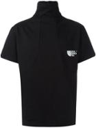 Hood By Air Roll Neck Zipped T-shirt, Men's, Size: Large, Black, Cotton