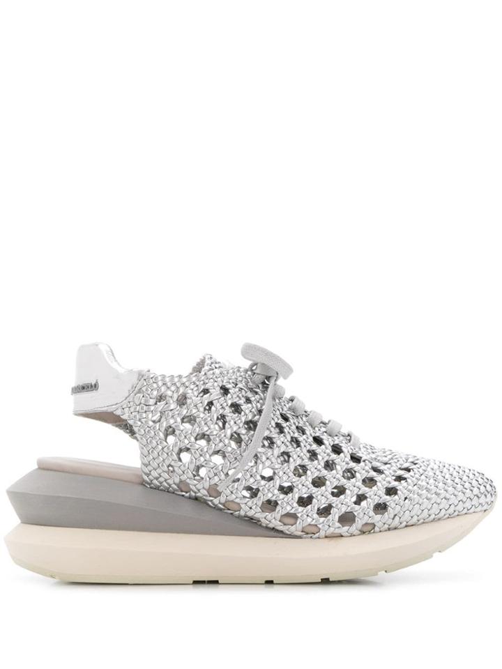 Manuel Barceló Wedge Sling Back Shoes - Silver