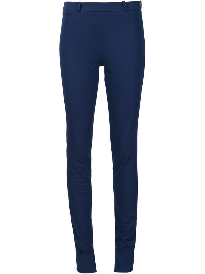Roland Mouret Slim Fit Trousers, Women's, Size: 12, Blue, Cotton/spandex/elastane