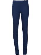 Roland Mouret Slim Fit Trousers, Women's, Size: 12, Blue, Cotton/spandex/elastane