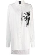 Ann Demeulemeester Oversized Mask Print Shirt - White